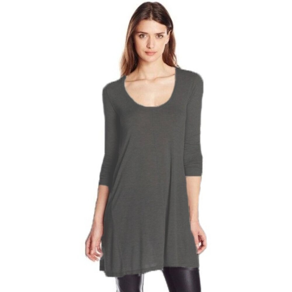 LA made Lily scoop dress tunic Gray Slate color